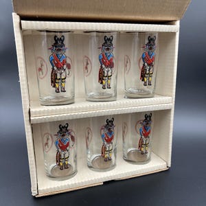 VTG Libbey ホピ族インディアン カチナ人形 グラス 6個セット 新品箱入り MCM Babbitt's AZ