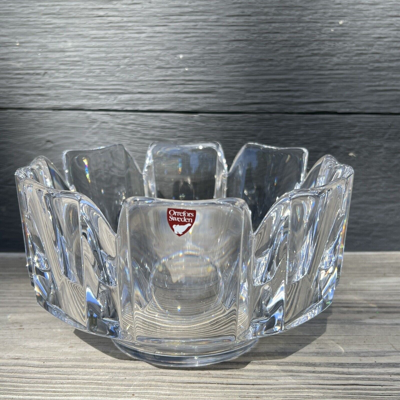 Set Orrefors Sweden Crystal CORONA Lars Hellsten Skal Bowl 7.38