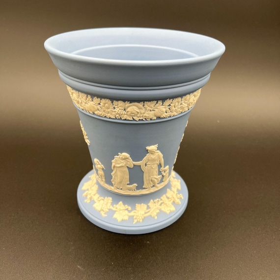 WEDGWOOD ウェッジウッド ジャスパー ブルー 陶器 フラワーベース 浮