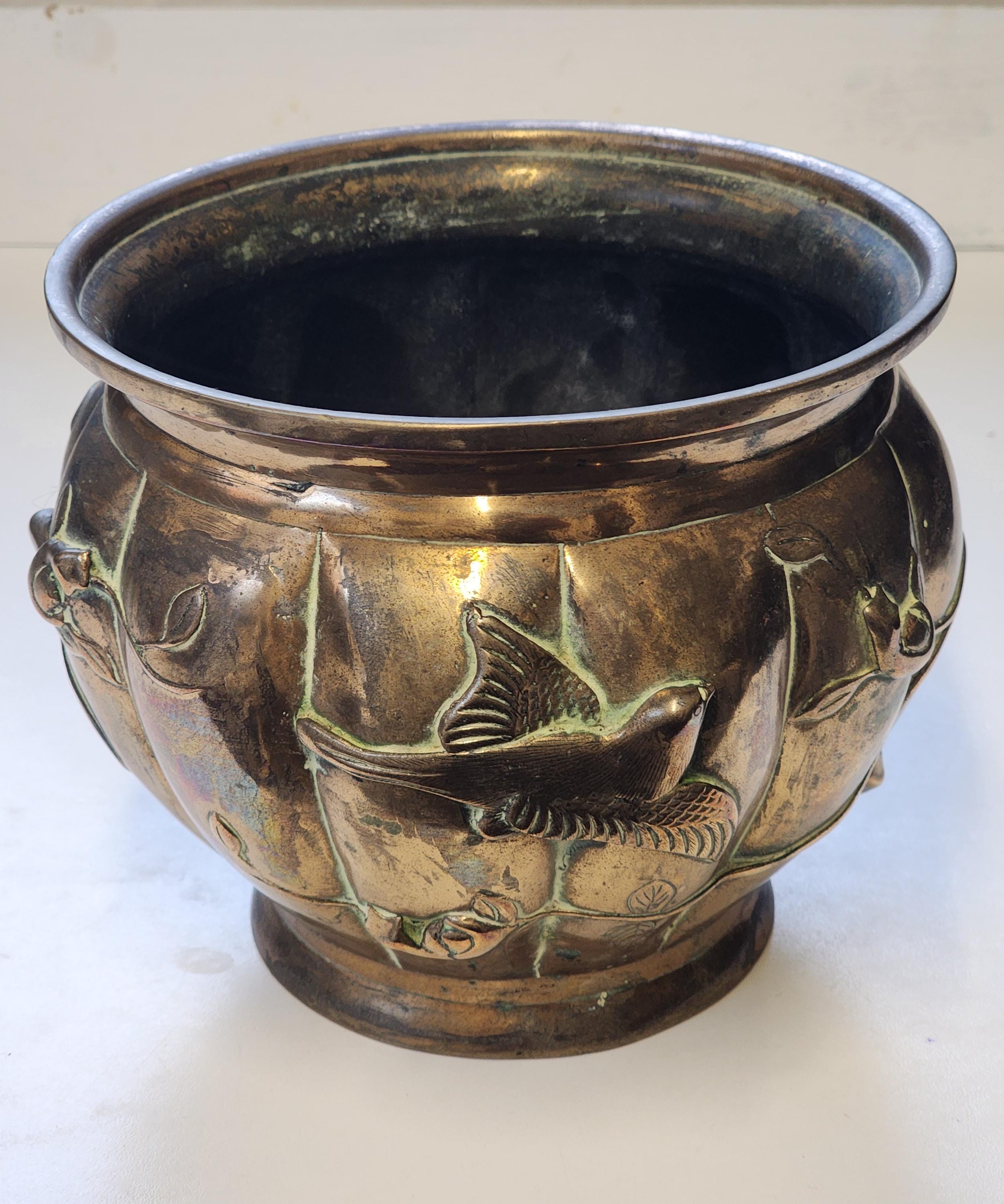 Jardinière En Bronze Doré Du XIXème Siècle, Epoque Napol