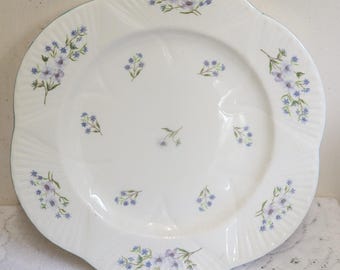 Vintage Shelley Floral "Blue Rock" Dainty Dinner Plate: