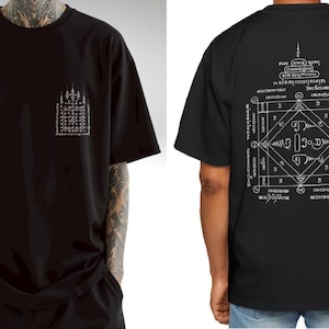 Sacred Thai Tattoo Shirt, Yantra Symbol Graphic Tee, Sak Yant Protection Shirt, Buddhist Tattoo Streetwear