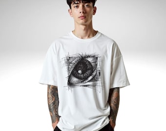 All Seeing Eye T-Shirt | Minimalist Sketch Tee | Mystical Symbol Shirt | Unisex Spiritual Graphic | Occult Gift