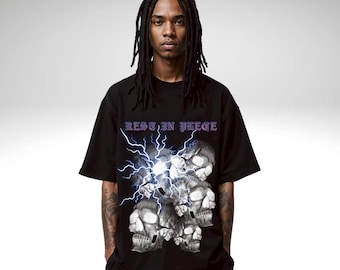 Gothic Skull T-Shirt | Rest In Piece Tee | Dark Skull Shirt | Unisex Goth Graphic | Halloween Gift