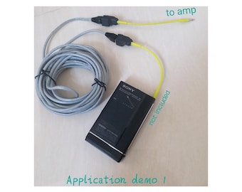 Extra Long Audio Cable Kit: 3.5mm jacks at both ends via upgradable LAN cable. Bundled with a 5m Cat5e cable. Handmade, original design.
