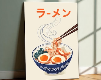 Japanese Ramen Print – Japanese Food Print, Ramen Art Print, Noodle Illustration, Ramen Poster, Japandi Wall Art, Japanese Art Print