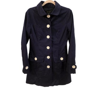 Wet Seal Navy Pea Coat Women's S Navy Mod Jacket Y2K Preppy Chic Fishermancore