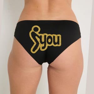 F*ck You Printed Seamless Black Panties | Anniversary Gift | Funny Panties | 20 Print Colors S-3XL