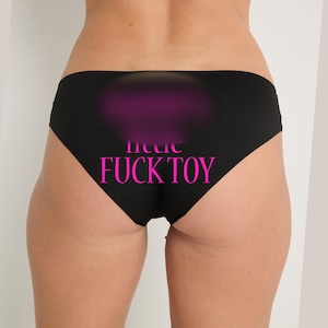 D*&%&#39;s Little F*ck Toy Printed Seamless Black Panties | Anniversary Gift | Funny Panties | 20 Print Colors S-3XL
