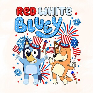 Dogs Cartoon Fourth of July PNG digital file