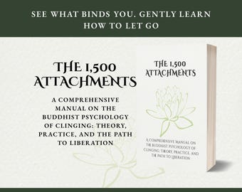 1500 Buddhist Attachments Guide • Digital Spiritual Workbook • Letting Go & Non-Attachment Practice • Mindfulness PDF Download