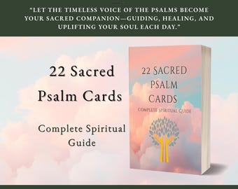 22 Psalm Reflection Cards, Printable Scripture Set, Daily Devotional, Christian Meditation, Bible Study Spiritual Gift