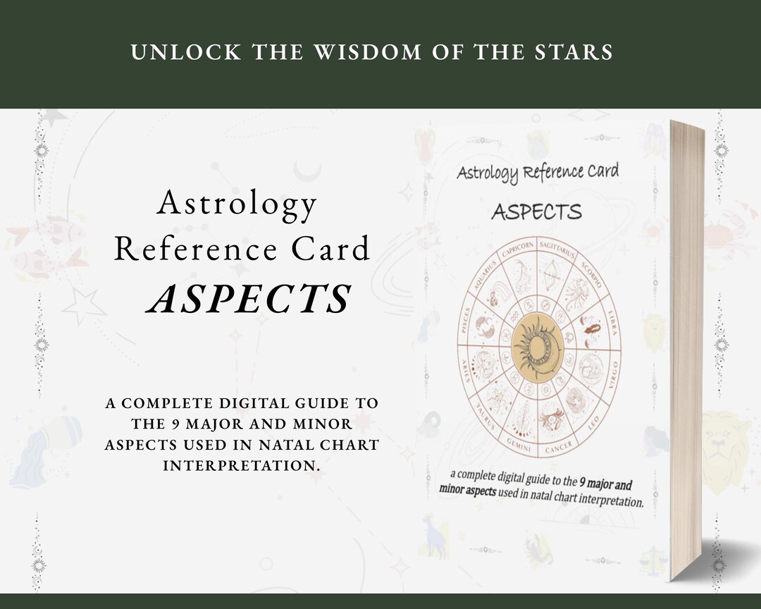 Astrology Aspects Reference Cards, Complete Guide to 9 Major & Minor ...