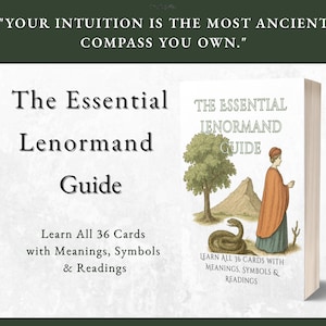 Lenormand Card Meanings Guide, 36 Card Divination Manual, Printable Lenormand Cheat Sheet, Beginner Lenormand Workbook, Fortune Telling PDF
