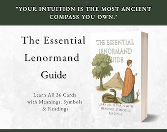 Lenormand Card Meanings Guide, 36 Card Divination Manual, Printable Lenormand Cheat Sheet, Beginner Lenormand Workbook, Fortune Telling PDF