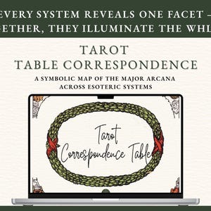 Tarot Correspondence Chart PDF, Major Arcana Qabalah Jung Alchemy Table, Esoteric Tarot Reference Guide, Digital Download