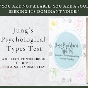May include: A book titled "Jung's Psychological Types Test" with the subtitle "A Complete Guide to Understanding Your Inner Psychology." The cover features a light blue circle with the title and a decorative design. The book's spine is visible.
