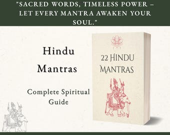 22 Hindu Mantras Printable Cards, Spiritual Guide, Meditation Toolkit, Sanskrit Practice, Yoga Mantra PDF Download