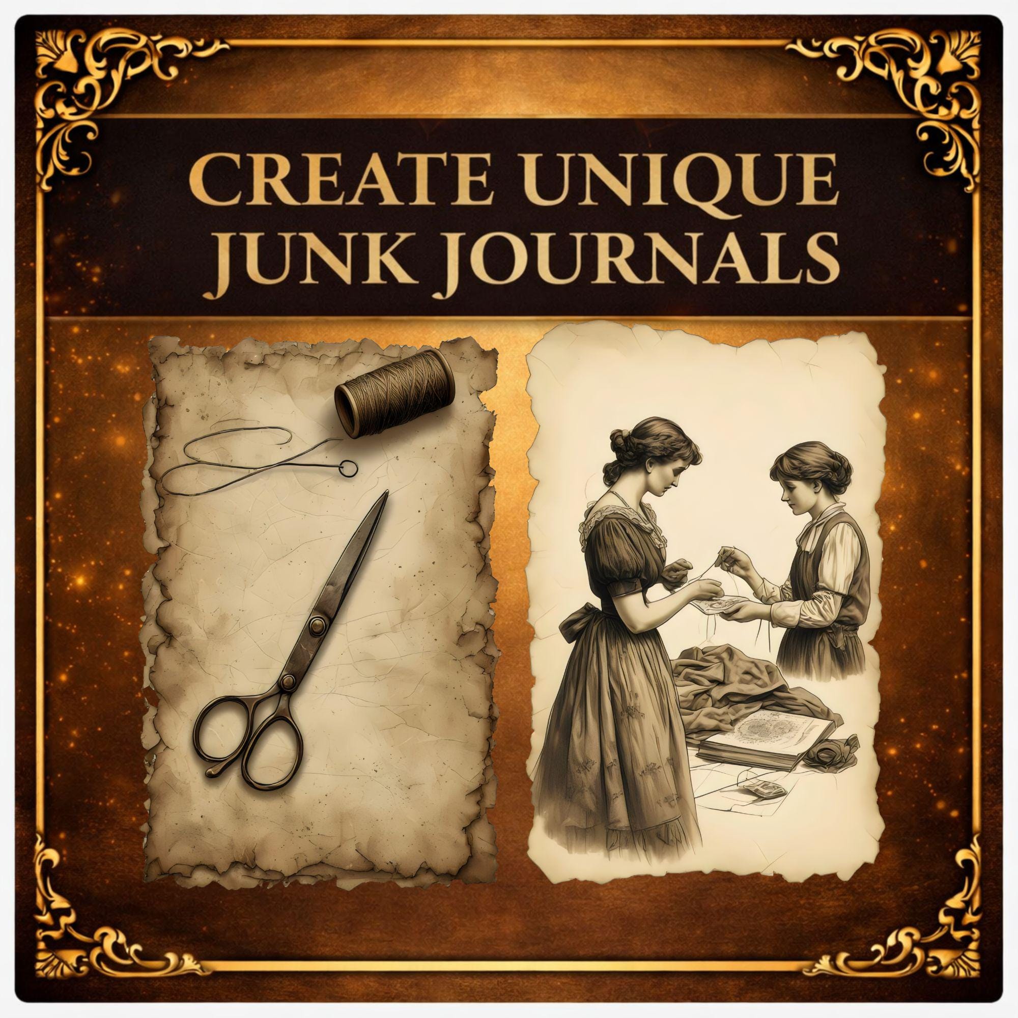 Vintage Sewing Junk Journal Kit Printable Ephemera Pages Antique ...