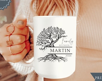 Benutzerdefinierte Familientreffen Becher 2026 Personalisierte Stammbaum-Kaffeetasse Wiedersehens-Andenken Geschenk Familienfeiern Bevorzugung Benutzerdefinierte Nachnamebecher