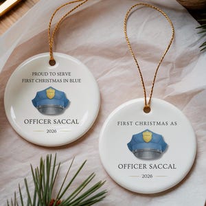 Personalized First Christmas Police Officer Ornament Law Enforcement Keepsake
