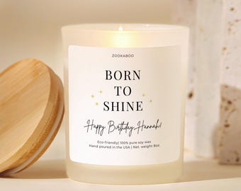 Personalized Birthday Candle Best Friend Birthday Gift 8oz Frosted Glass Candle Several Design Options