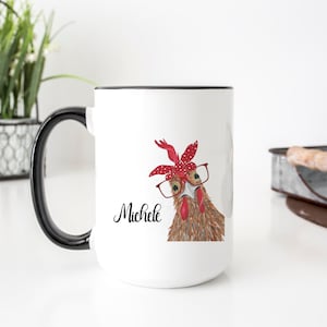 Personalized Mug - Crazy Chicken Lady Coffee Mug - Birthday Gift for Mom - Ceramic Coffee Cup - Smooth Printed Design