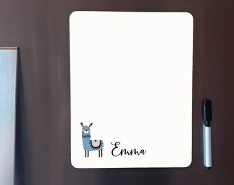 Personalized Dry Erase Board Magnetic for Locker - Small Notes Board Reminders Quotes - Llama Decor School Locker - Includes Mini Marker