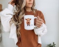 Personalized Highland Cow Coffee Mug - Cute Highland Cow Gifts Friend - Just Because Gift for Cow Lovers - Available in Two Sizes