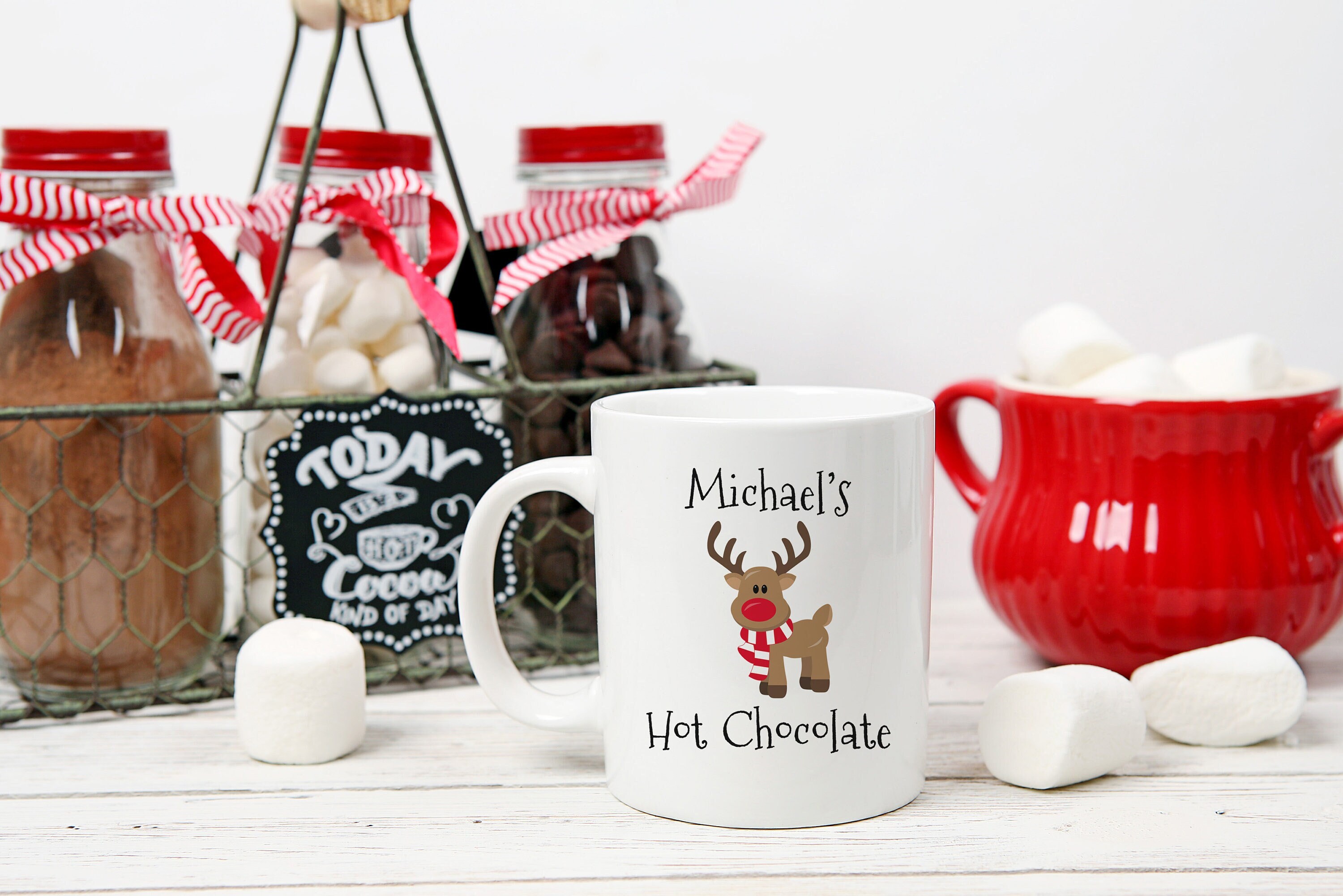 Hot Cocoa Personalized Vintage Bistro Mug