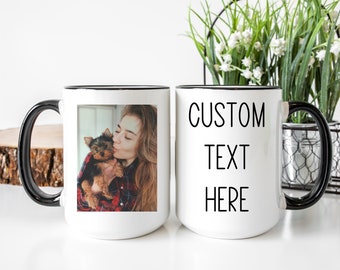 Personalized Mug with Photo - Dog Lover Gift for Dog Owners - Custom Text 11 or 15 oz Ceramic Coffee Cup - Keepsake Gift for Dog Mom