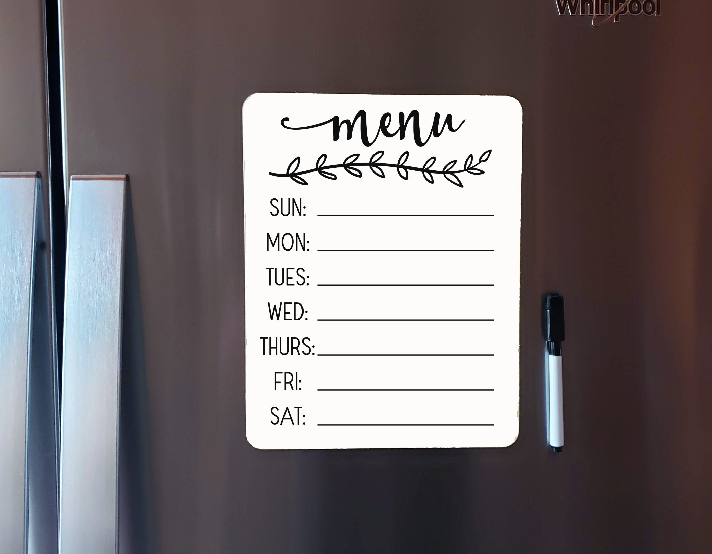 Menu Board, Kitchen Decor, Hanging Farmhouse Menu, Weekly Menu