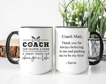 Coach Mug Personalized Baseball Coach Gift for Him - Coach Appreciation Gift Custom Message - End of Season Gift Idea - Design on Both Sides