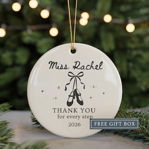 Custom Dance Teacher Ornament Dance Teacher Gift Personalized with Name Dance Instructor Thank You Gift Dance Teacher Christmas Gift Idea