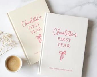 Baby Girl First Year Journal Personalized Baby Name Keepsake Book New Baby Girl Gift
