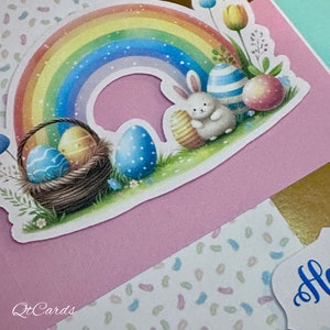 Rainbow, Jelly Beans and a Rabbit Easter card immagine 5