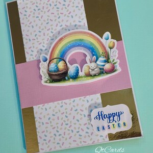 Rainbow, Jelly Beans and a Rabbit Easter card immagine 3