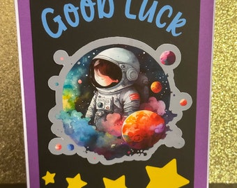 Shooting stars good luck card