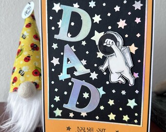 Yellow out of this world Dad- Father’s Day card