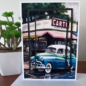 Multiple layered classic car Fathers Day card image 1