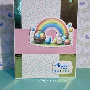 Rainbow, Jelly Beans and a Rabbit Easter card immagine 1