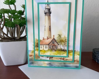 Summertime lighthouse Father’s Day card