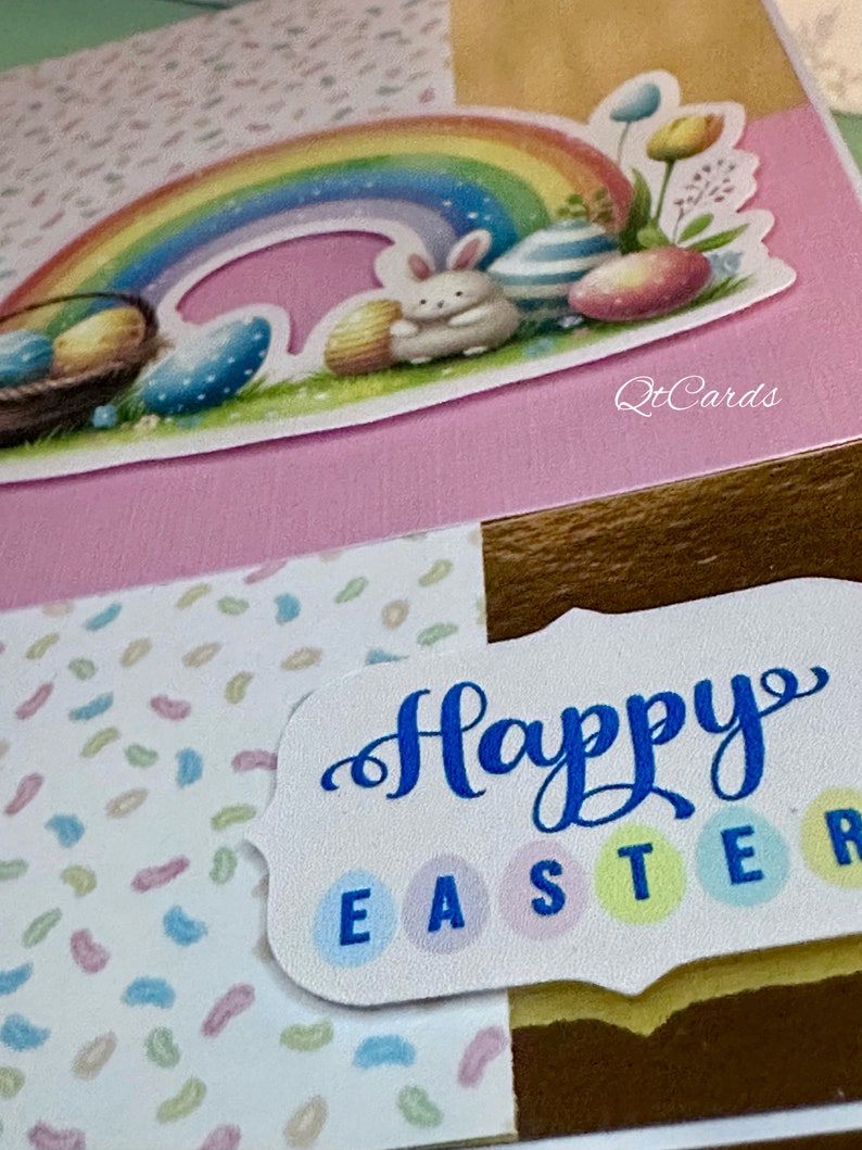 Rainbow, Jelly Beans and a Rabbit Easter card immagine 6