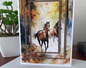 Layered Horses Father’s Day card