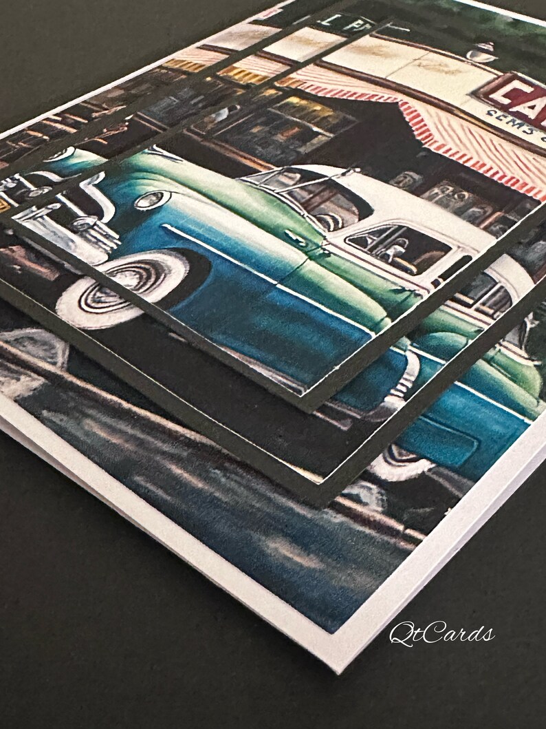 Multiple layered classic car Fathers Day card image 4