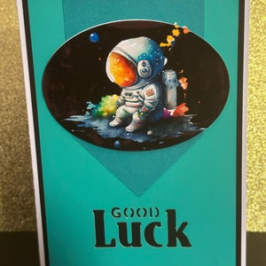 Astronaut teal good luck imagem 1
