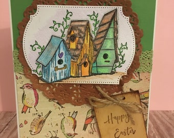 Rustic birdhouses for Easter