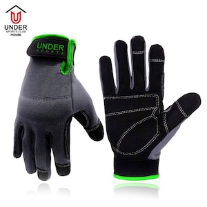 Leather Canvas Work Gloves: Durable Mechanic Handyman Grip