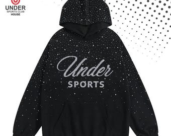 Unisex Rhinestone Hoodie: Sparkly Streetwear for Fashion Lovers
