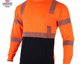 Camiseta de segurança refletiva de alta visibilidade: Vestuário de trabalho para construção